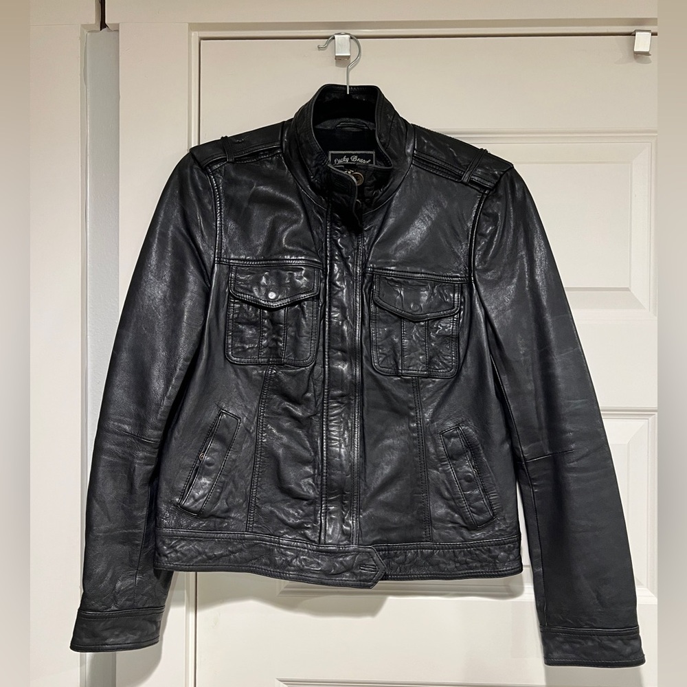 Lucky Brand Black Leather Jacket - Women’s M